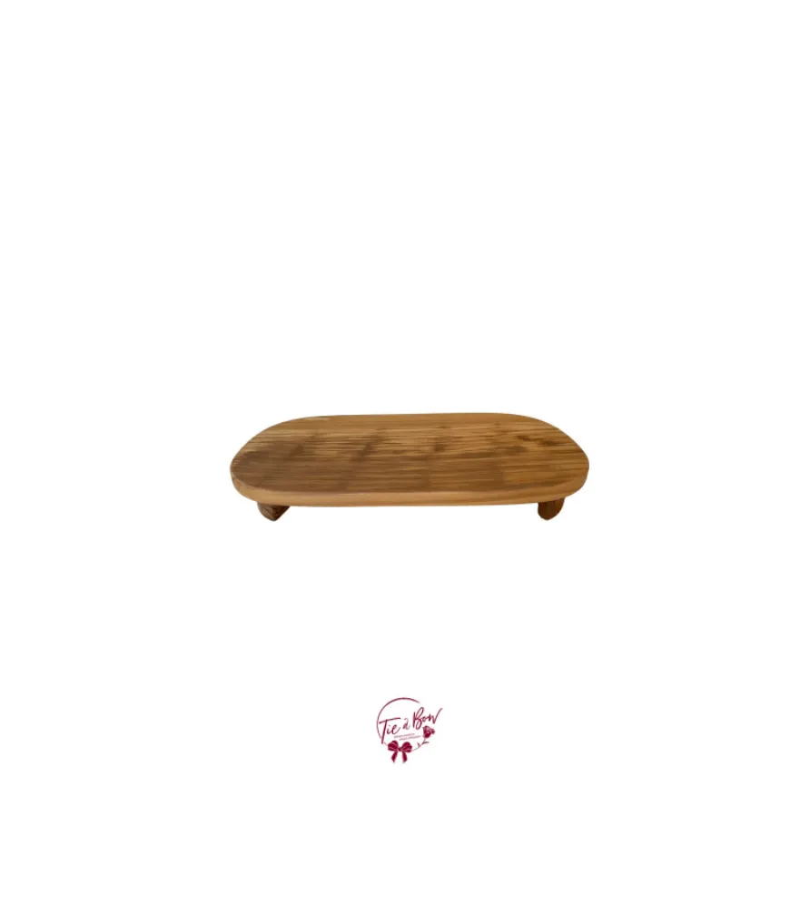 Light Wood Oval Footed Tray 