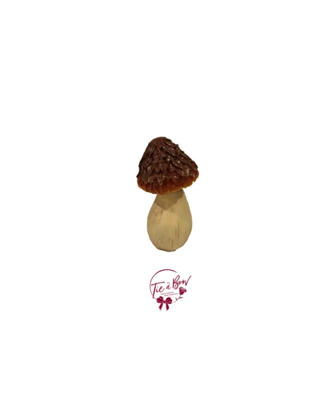 Small Orange Glittery Mushroom