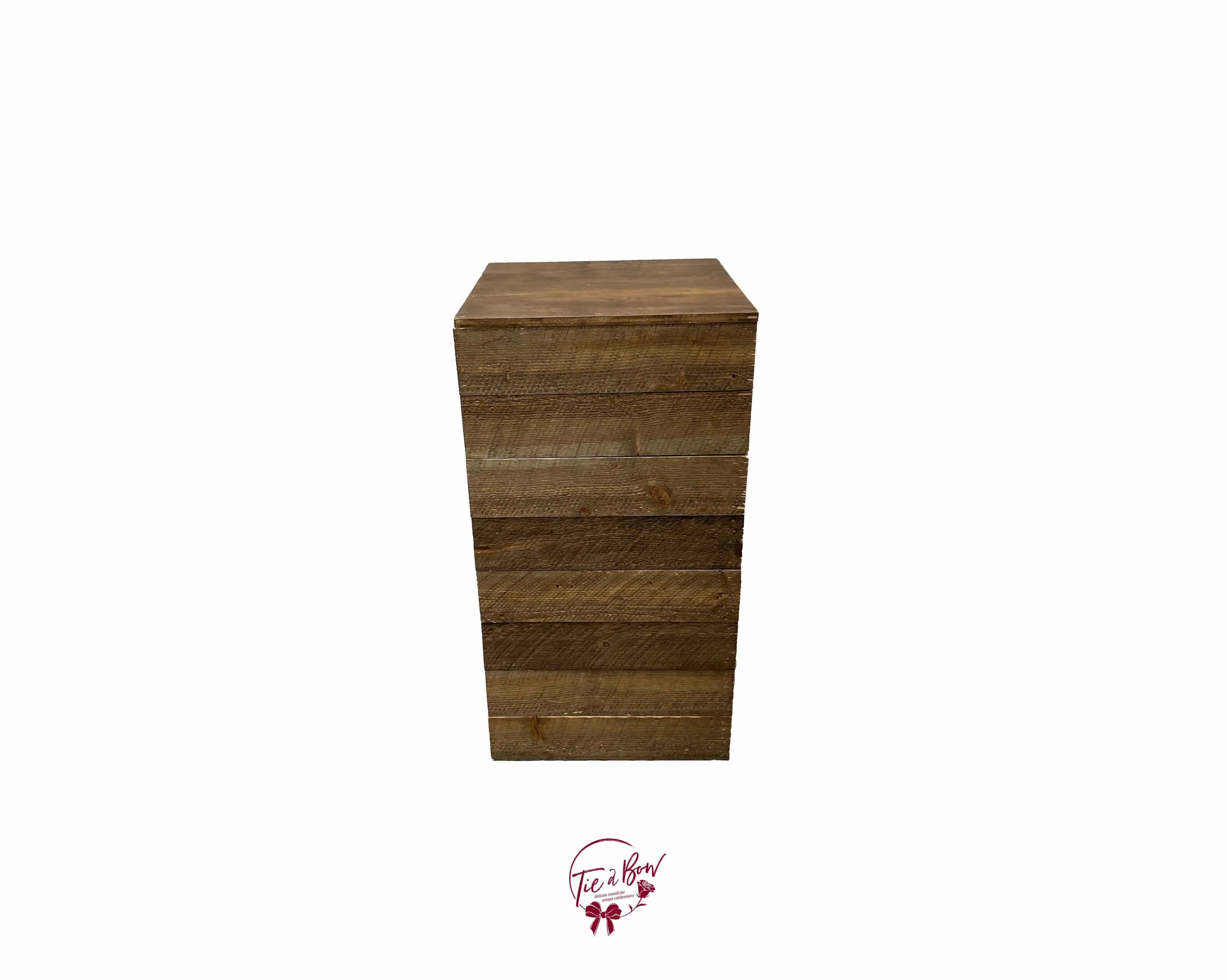 Rustic Wood Pedestal Medium 15x15x30 SALE PRICE $140