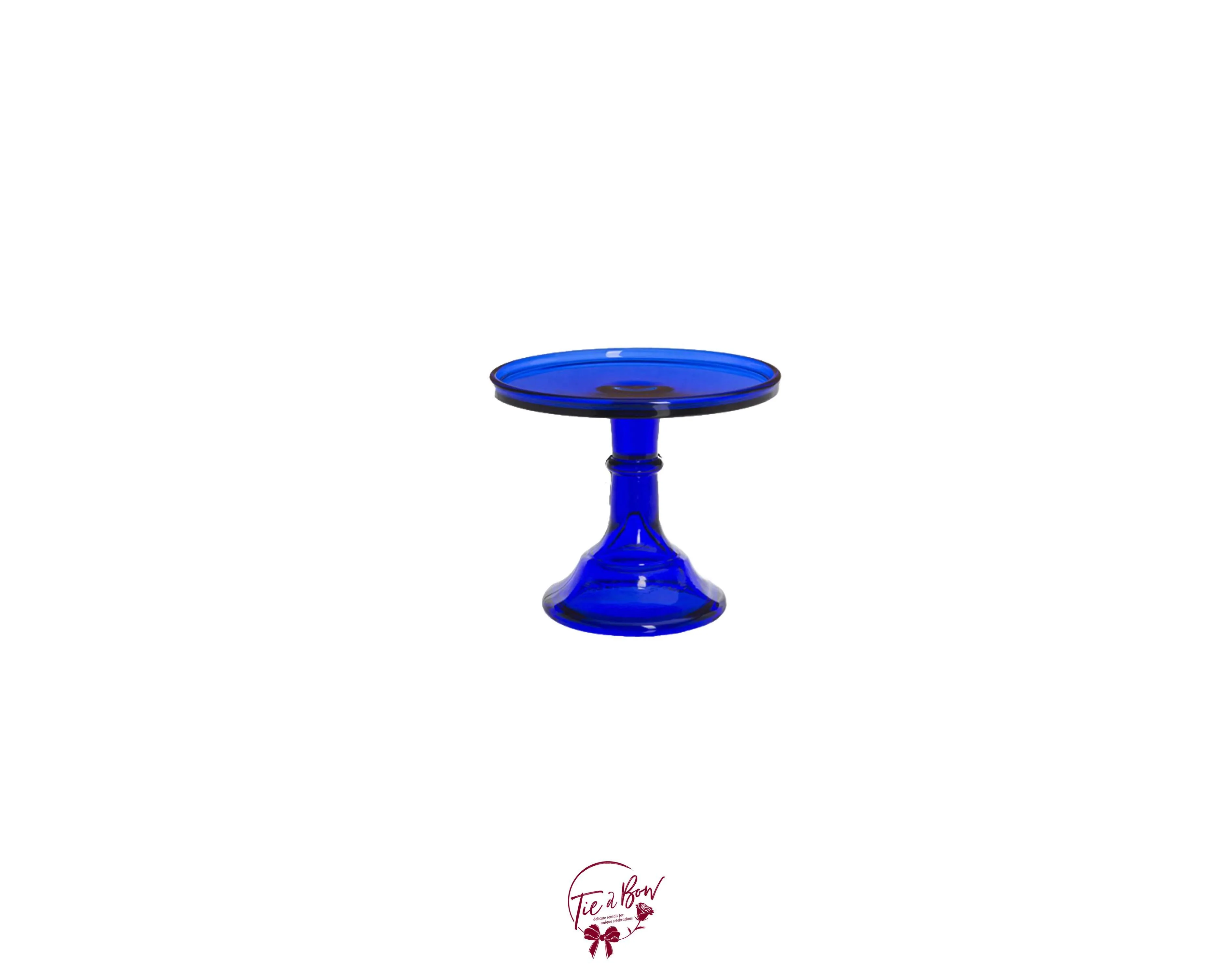 Cobalt Blue Clean Cake Stand: 6in W x 5.5in H
