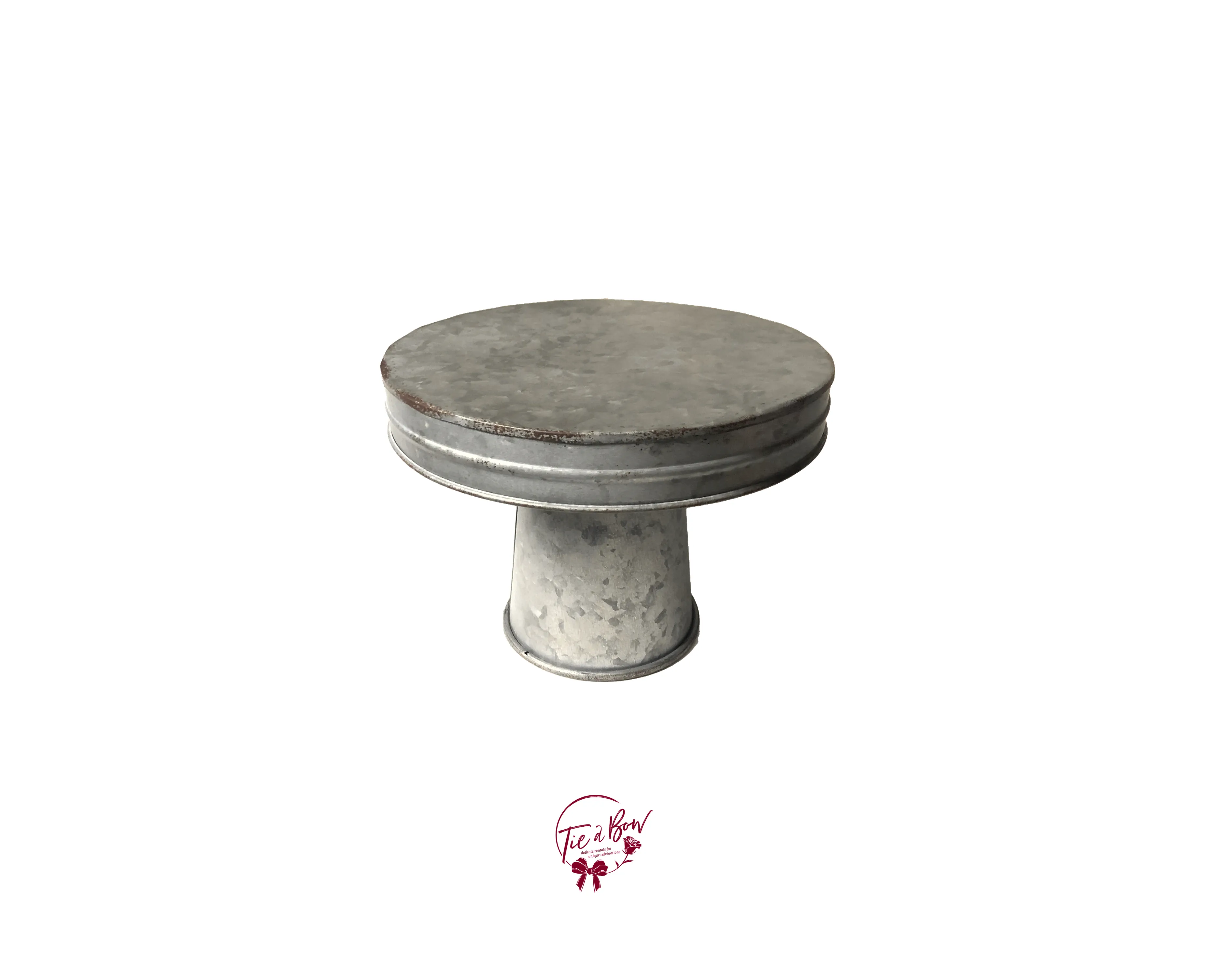 Galvanized Cake Stand: 8in W x 6in H
