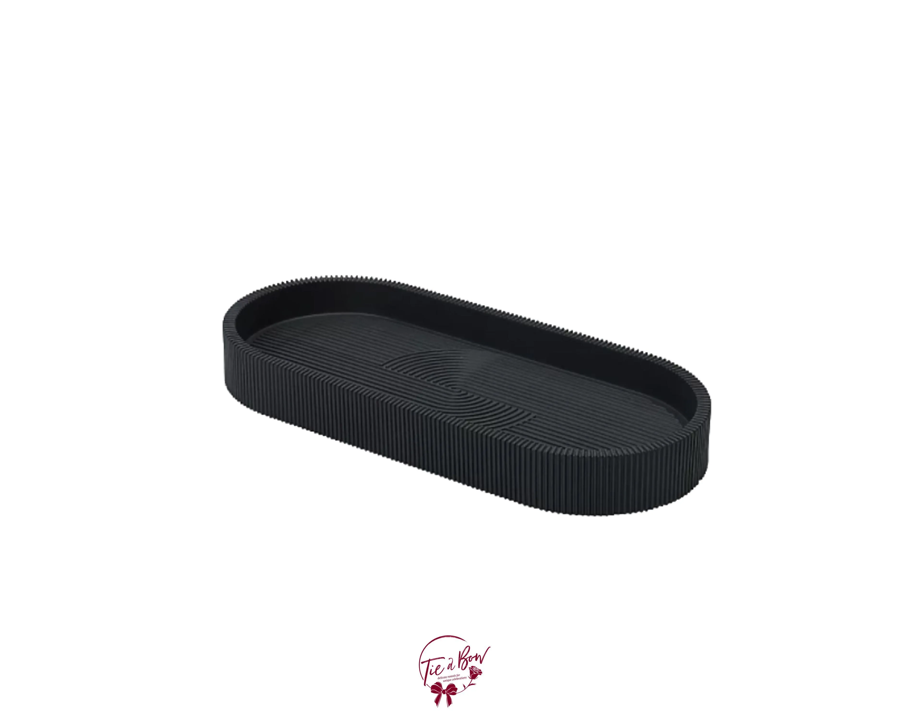 Black Fluted Tray