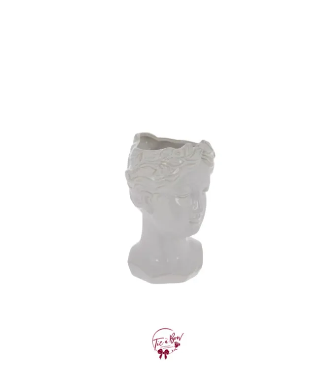 Ancient Greek Face Vase in White