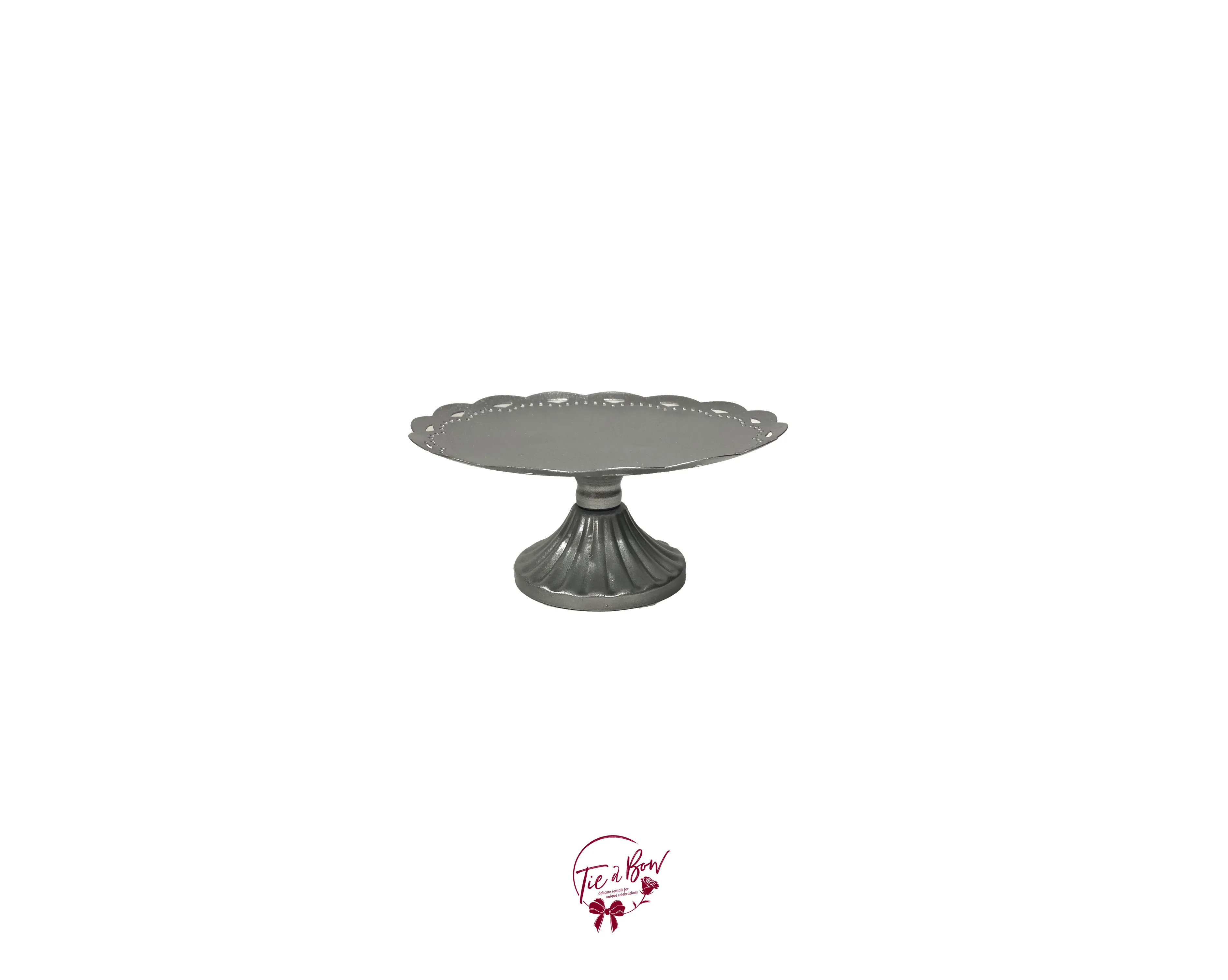 Silver Lace Edge Metal Cupcake Stand