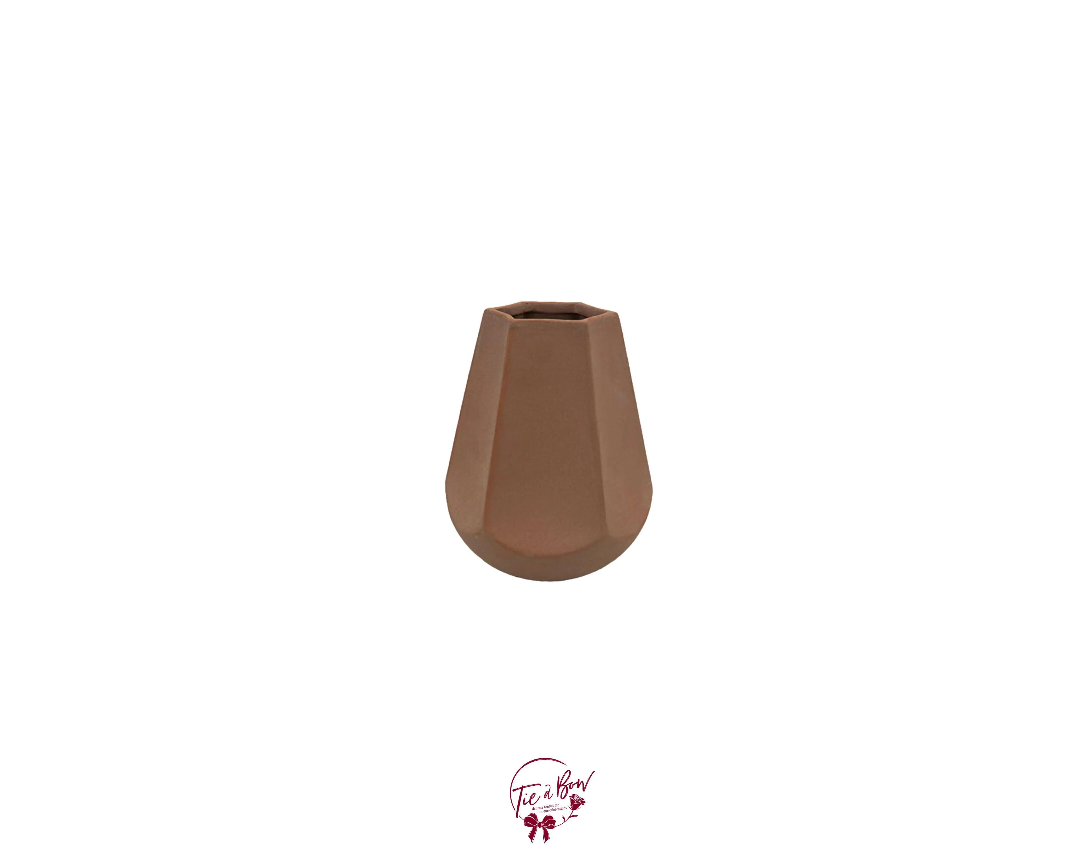 Terracotta Grainy Diamond Shaped Vase