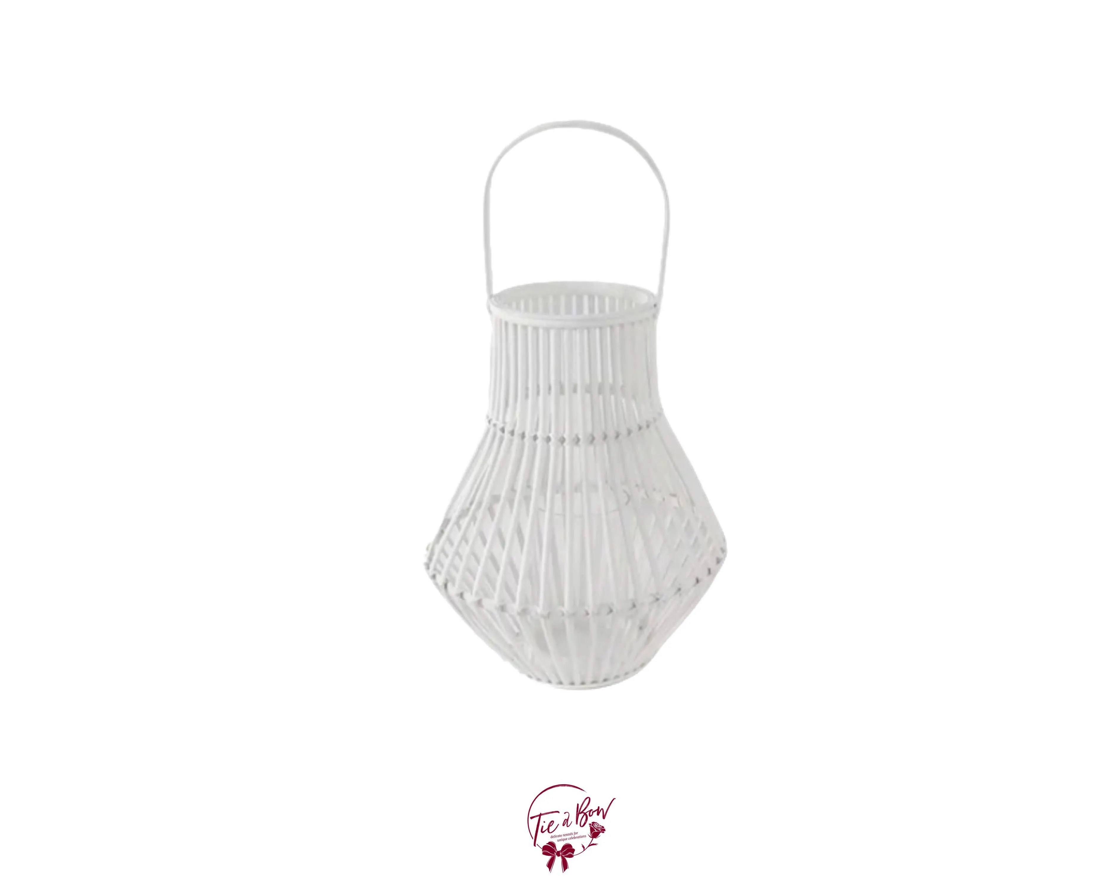 White Pear Shaped Bamboo Lantern
