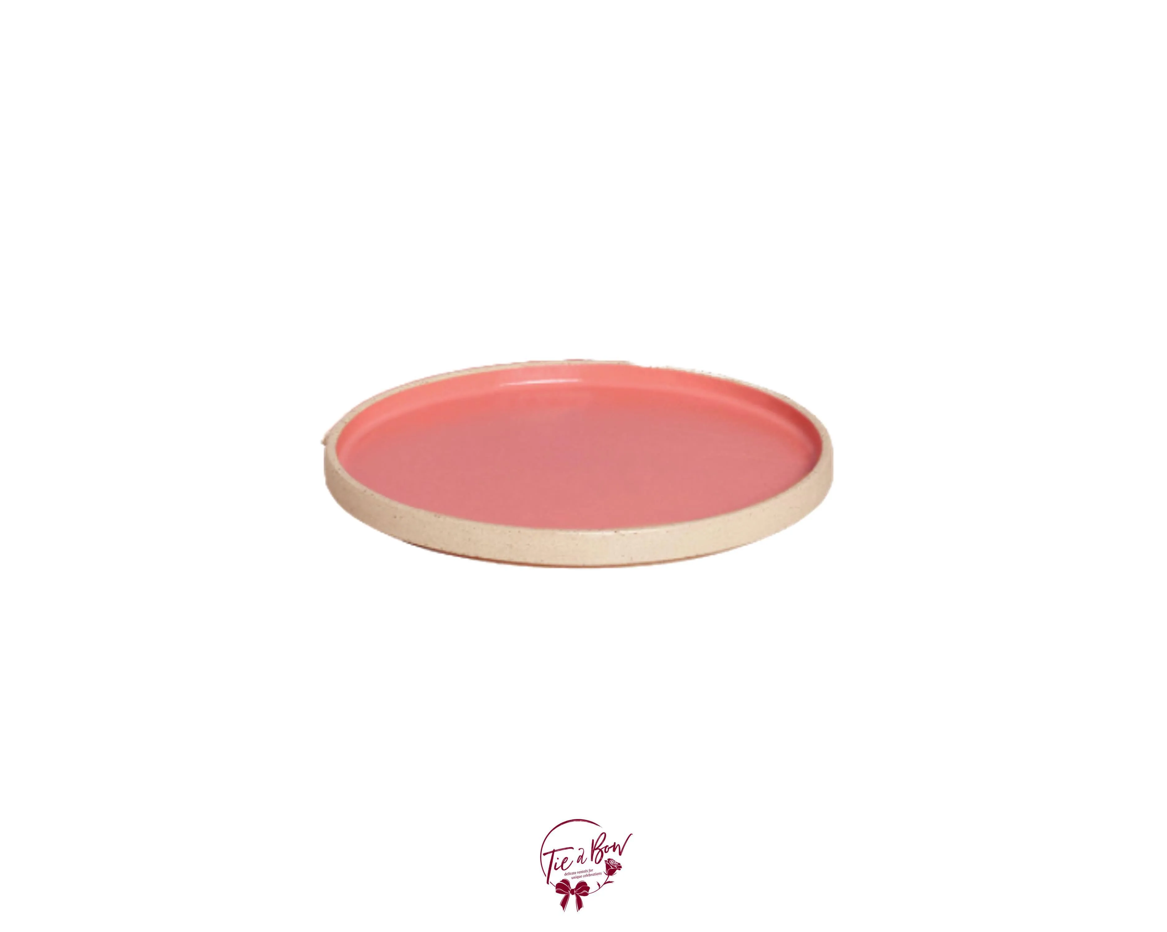 Coral Pottery Round Tray