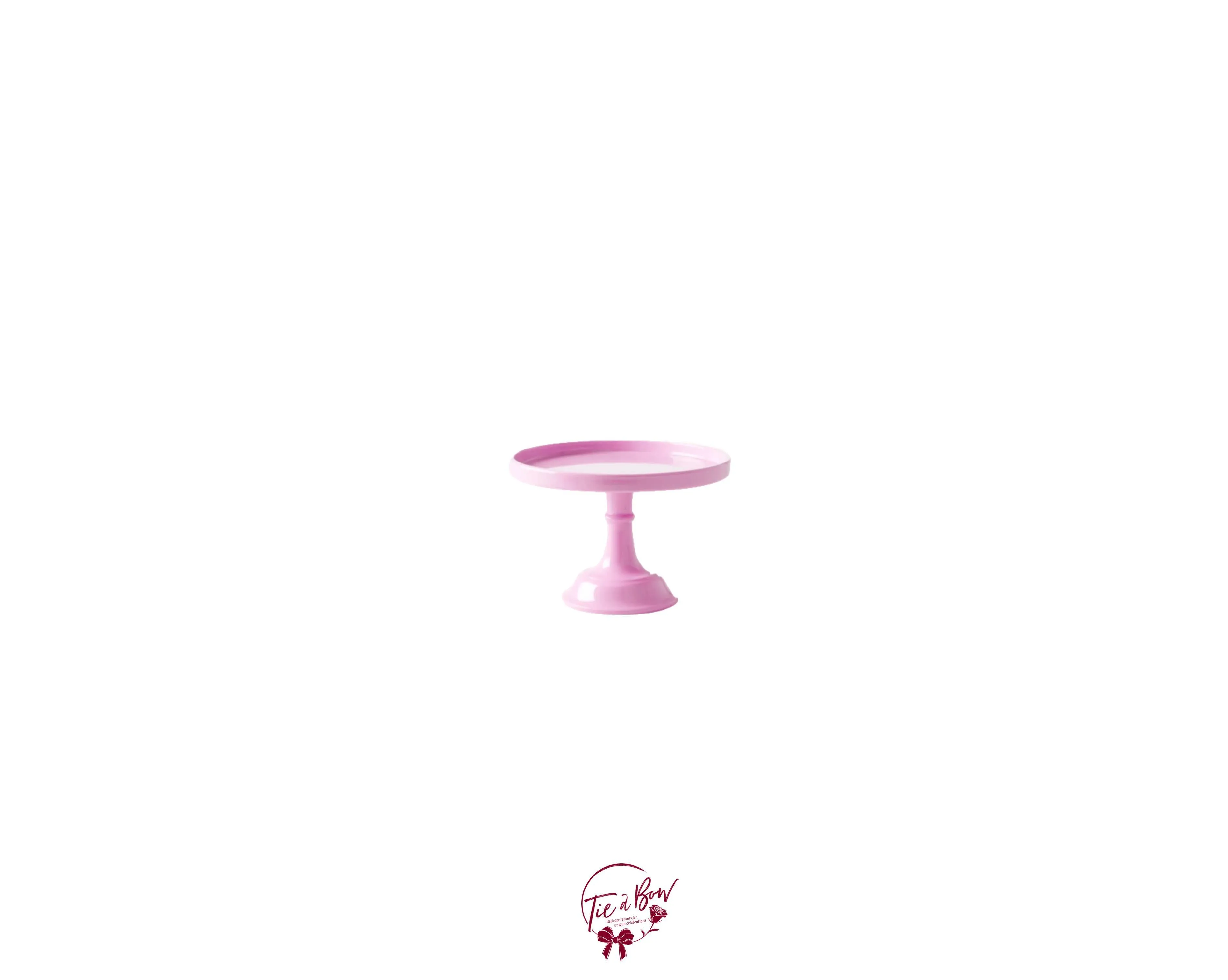 Taffy Pink Clean Cake Stand: 6in W x 4in H