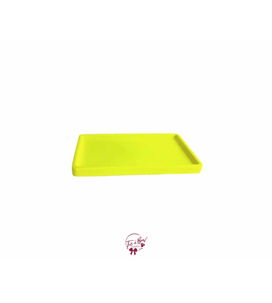 Neon Yellow Bolo Rectangular Tray