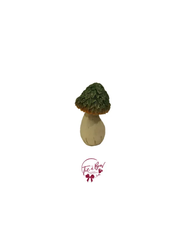 Small Green Glittery Mushroom