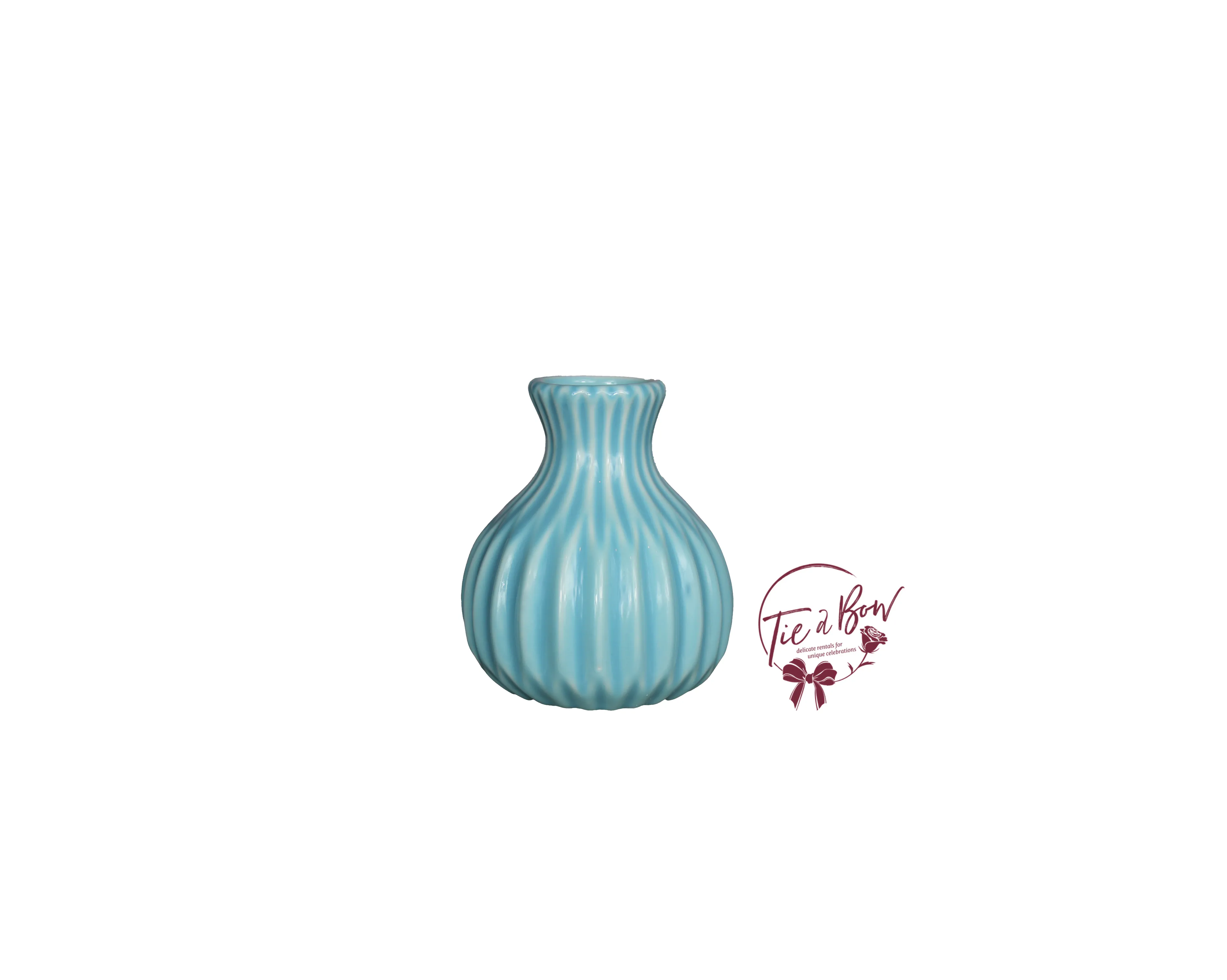 Light Blue Wavy Bud Vase