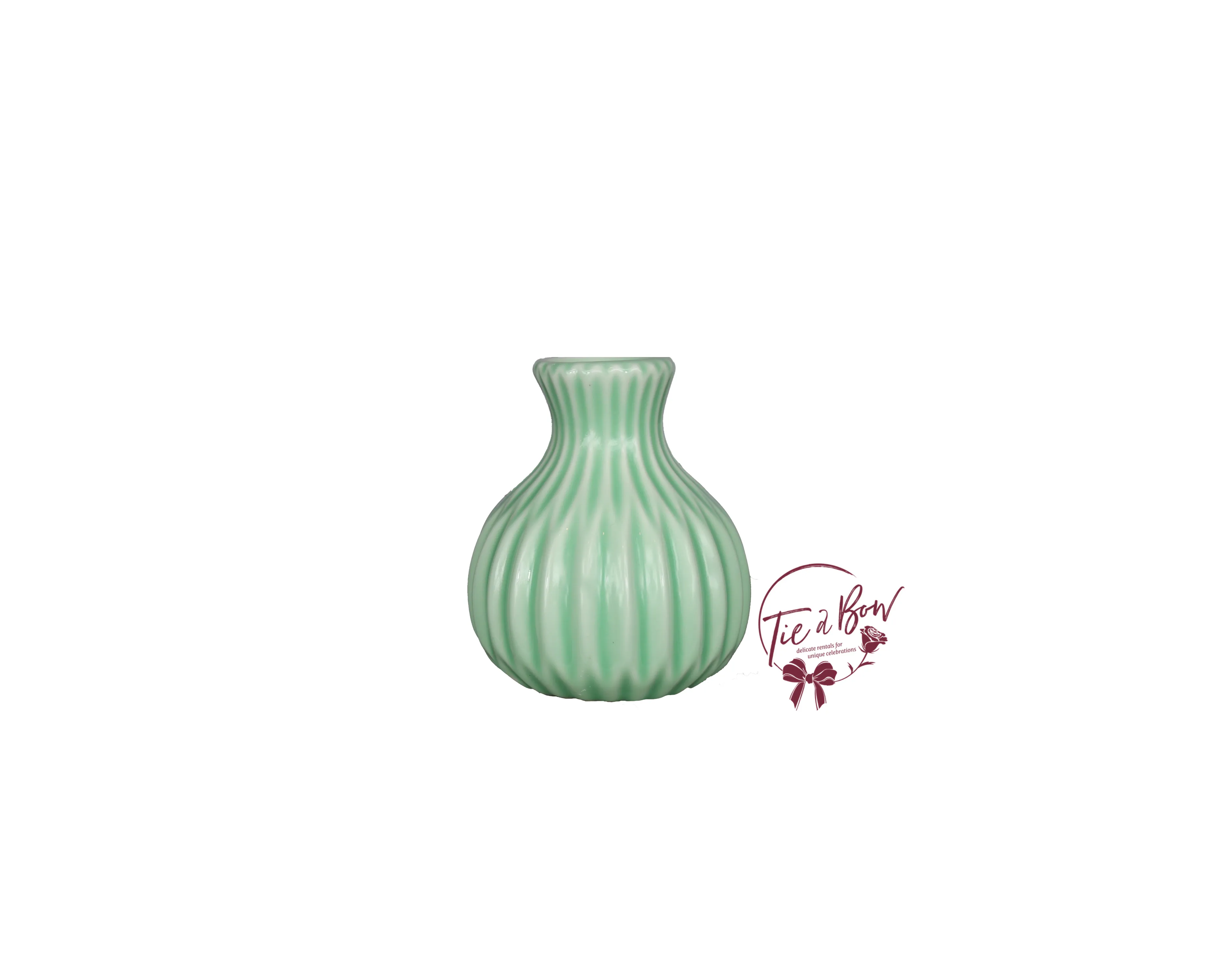 Mint Green Wavy Bud Vase