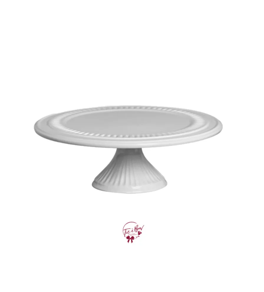White Silva Cake Stand: 14in W x 4in H - SOLD