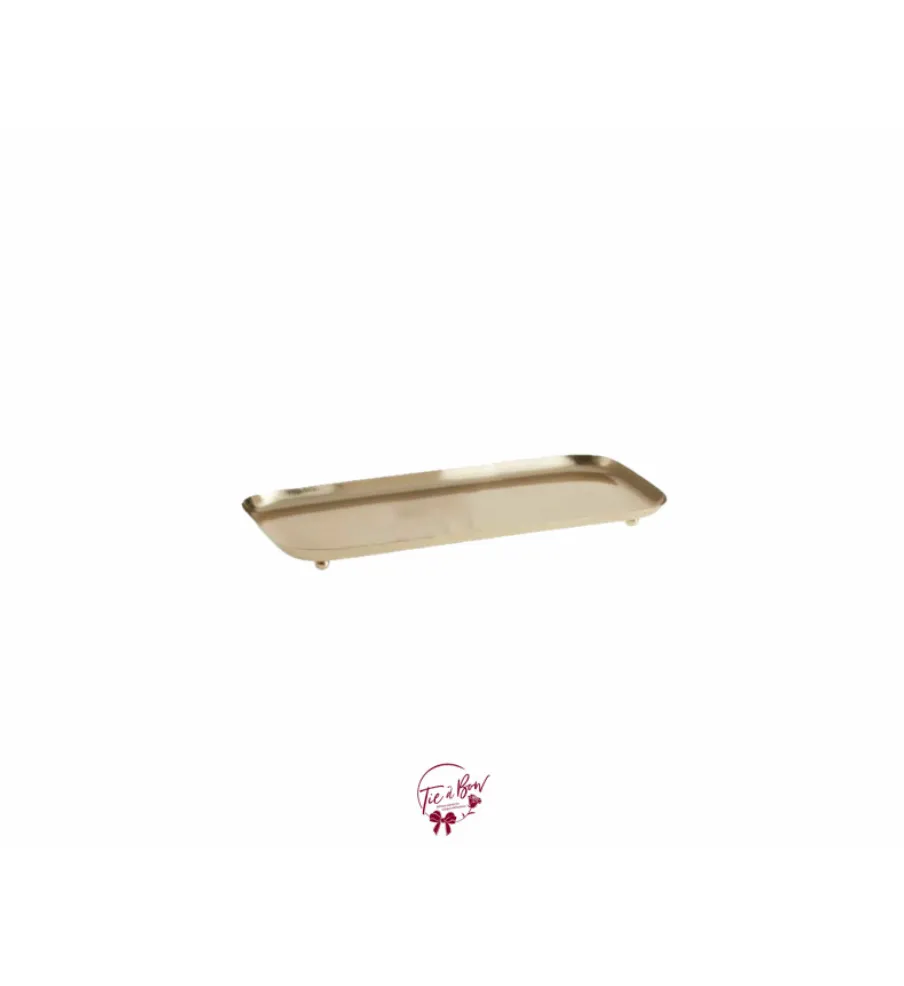 Gold Modern Rectangular Footed Tray