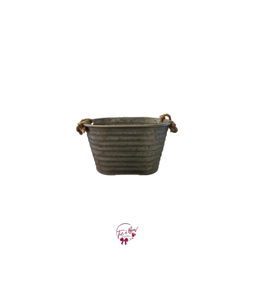 Galvanized Bucket With Rope Handles