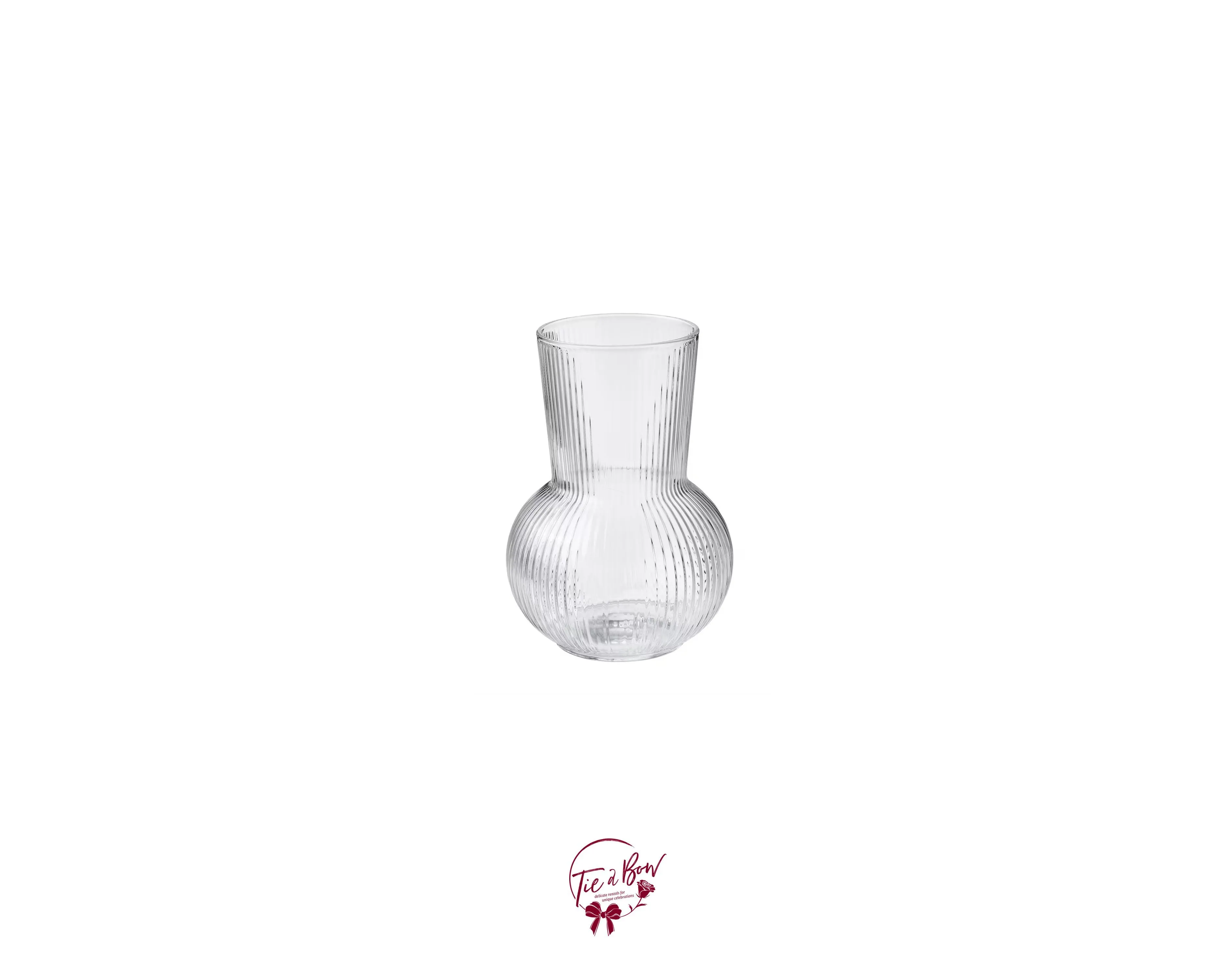 Clear Fluted Vase