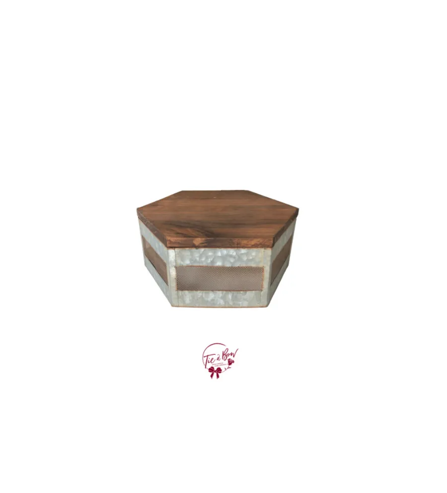 Galvanized and Wood Cake Stand