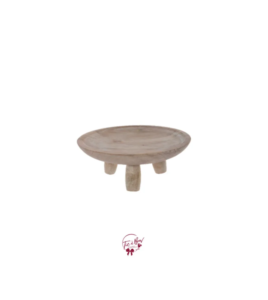 Light Wood Footed Bowl