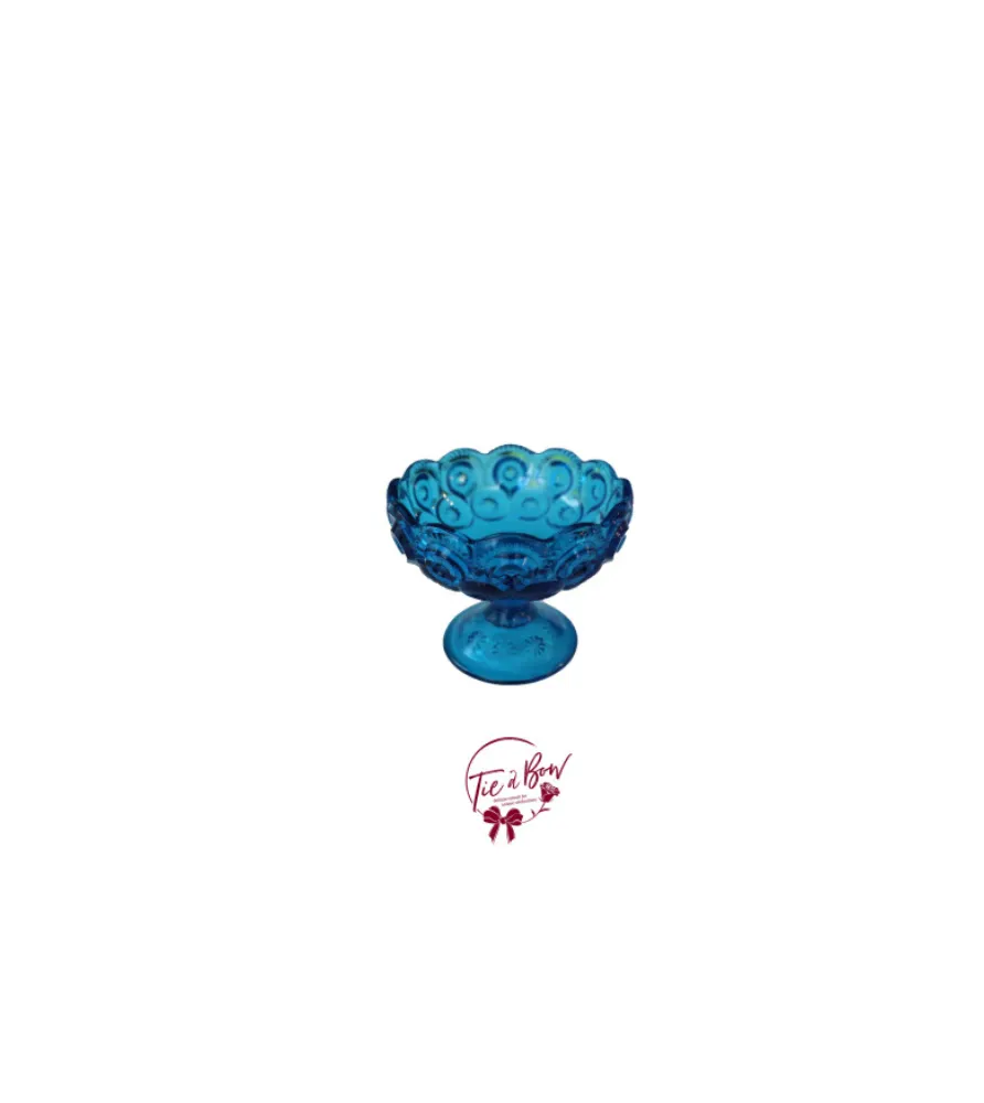Footed Vintage Blue Bowl