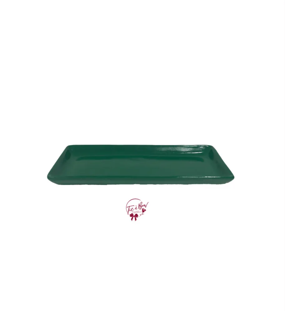 Kelly Green Rectangular Ceramic Tray