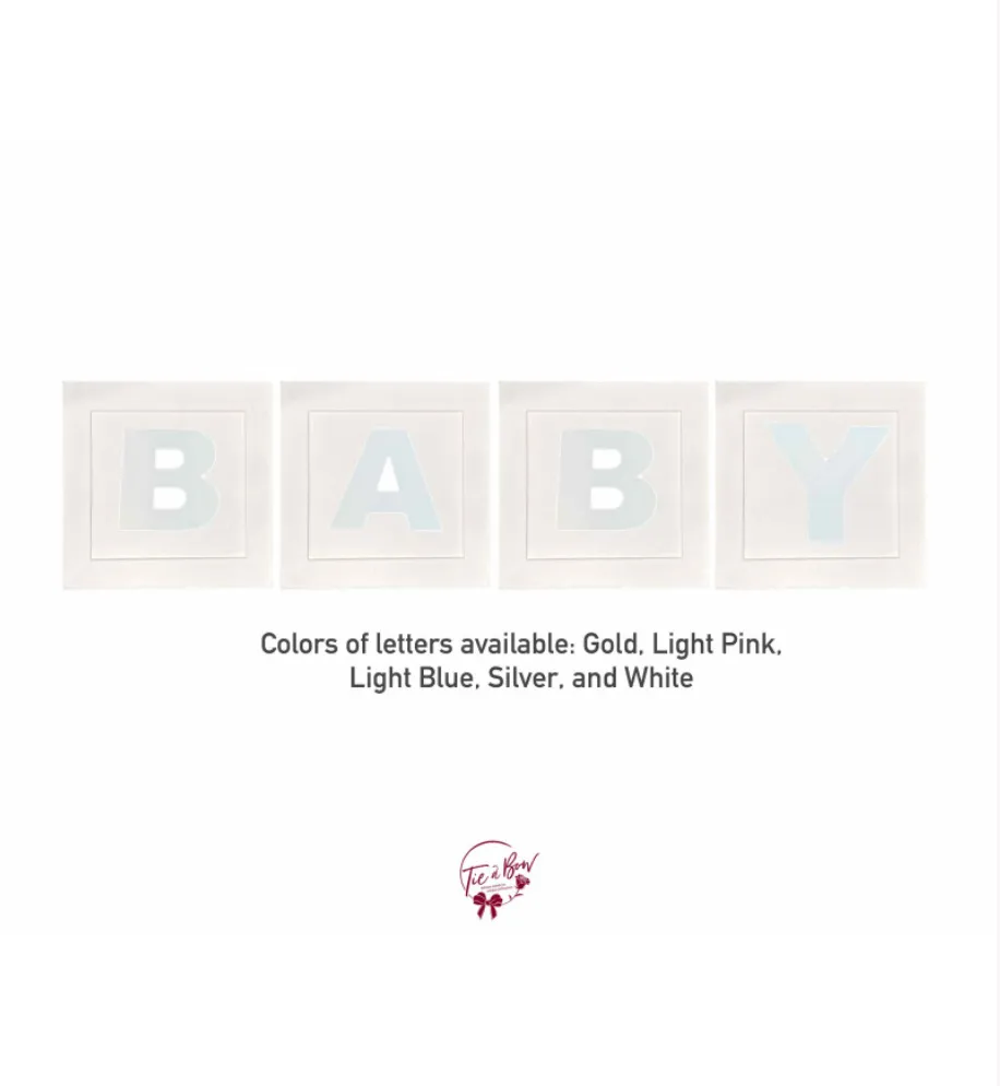 BABY Blocks In White (Choose Amongst 8 Colored Letters) SOLD