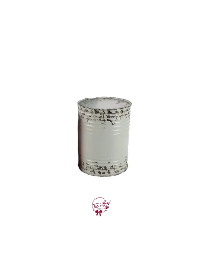 Distressed Oil Drum in Gray Accent Table (Medium) SALE PRICE $30
