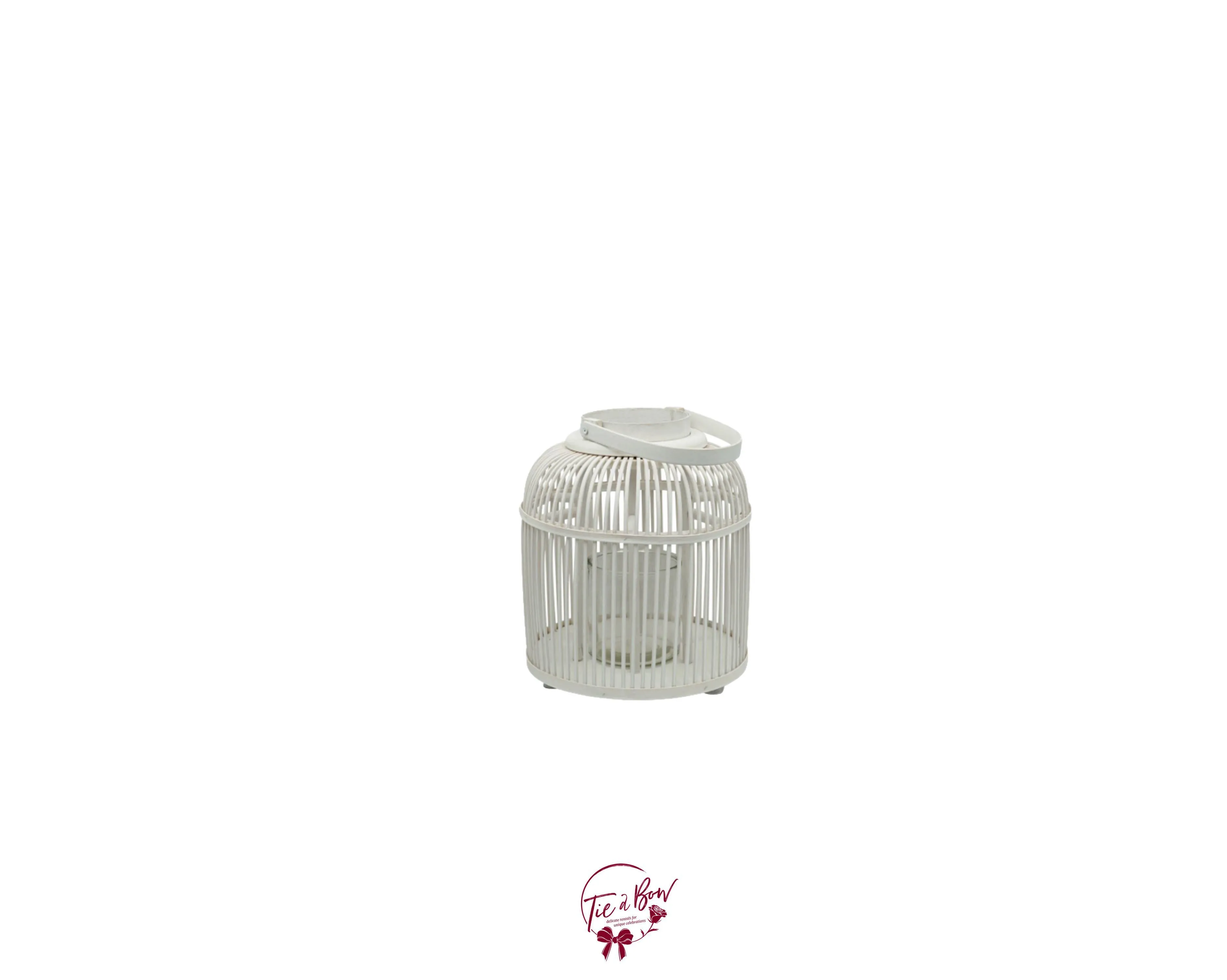 White Round Bamboo Lantern