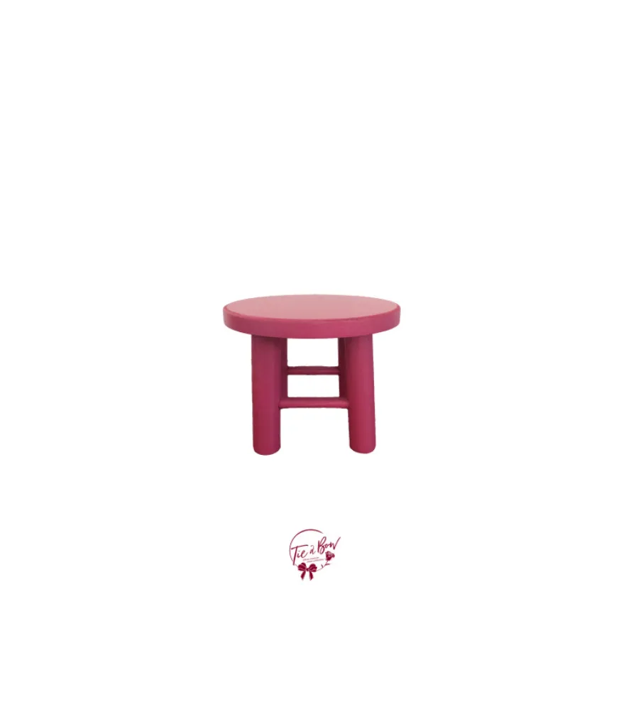 Mini Round Stool in Dark Pink