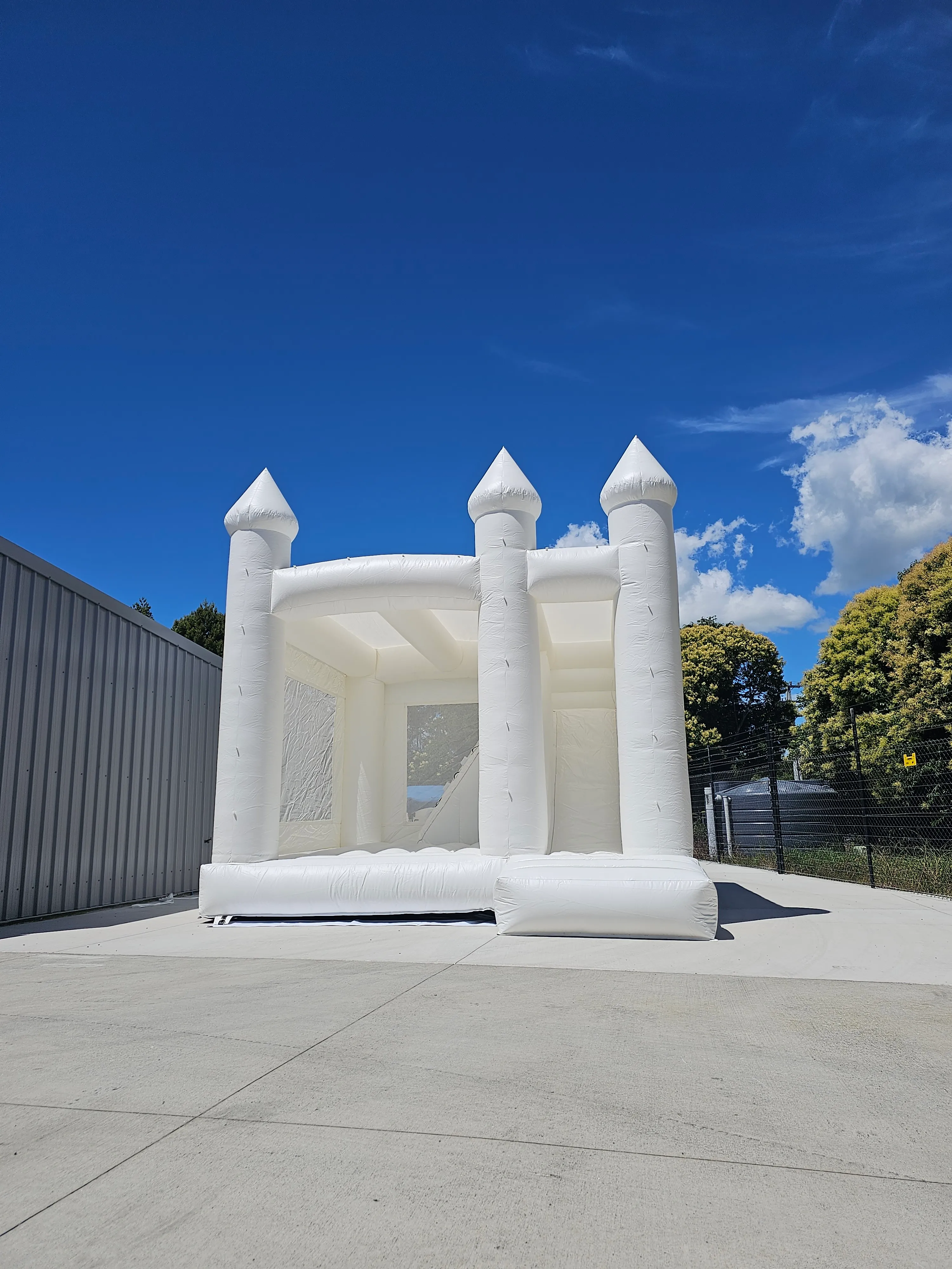 White Bouncy Castle with Slide