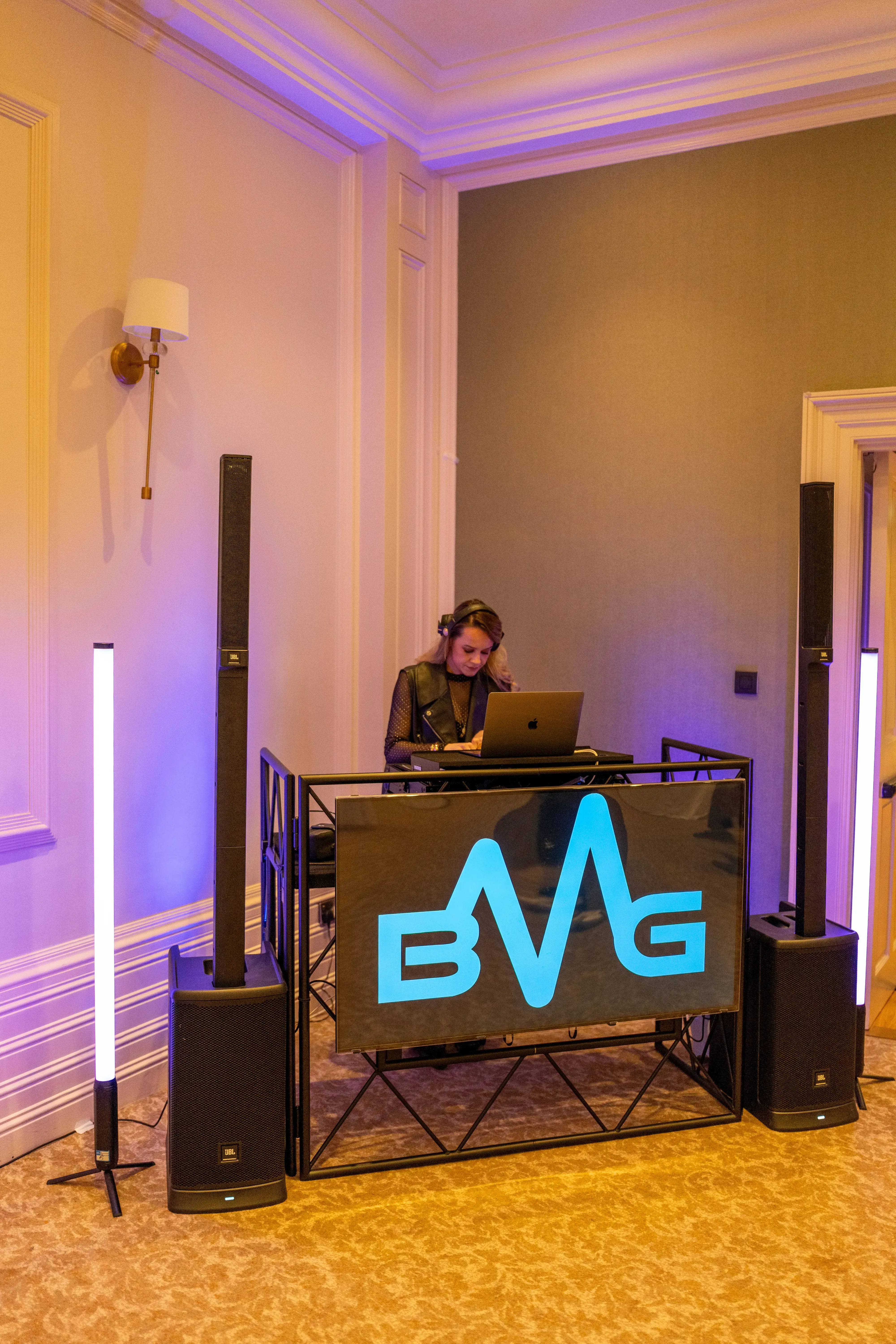 DJ booth with 55" TV