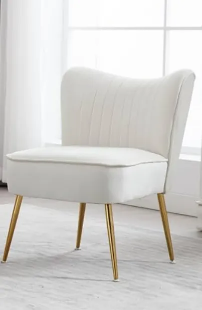 Velevt Cream Accent Chairs (Set of 2)