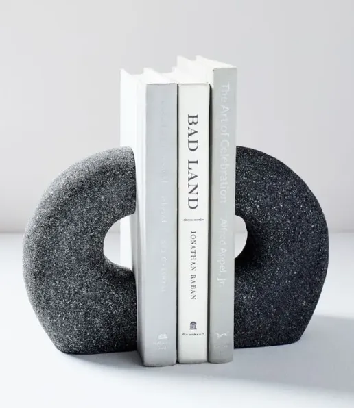 Grey Lava Stone Bookends (Set of 2)