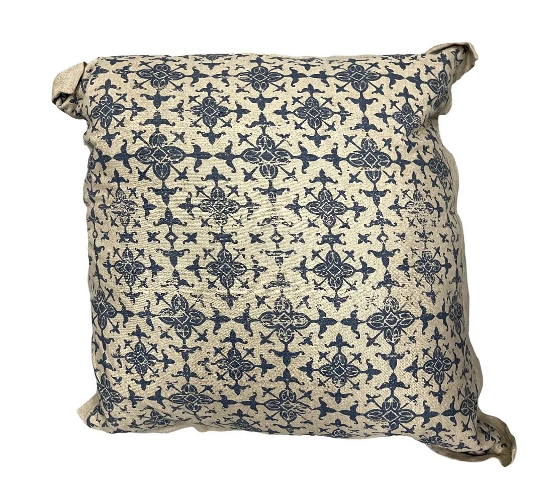 Throw Pillow Provincial Pattern Blue&Beige