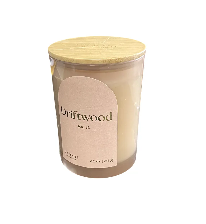 Candle - Jar Peach w/Faux Wooden Top Medium