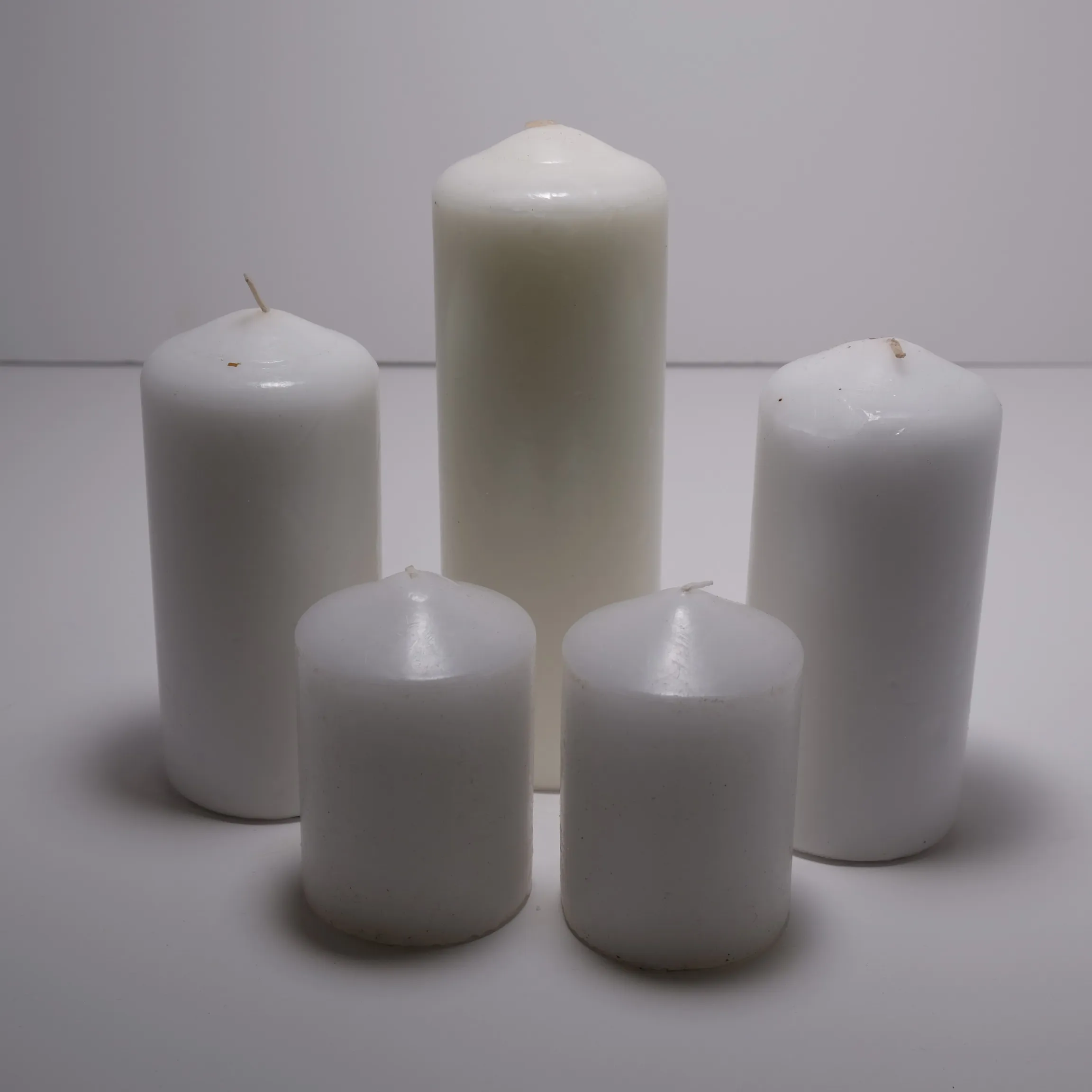 Pillar Candles - White Large / Medium / Small - 6pc