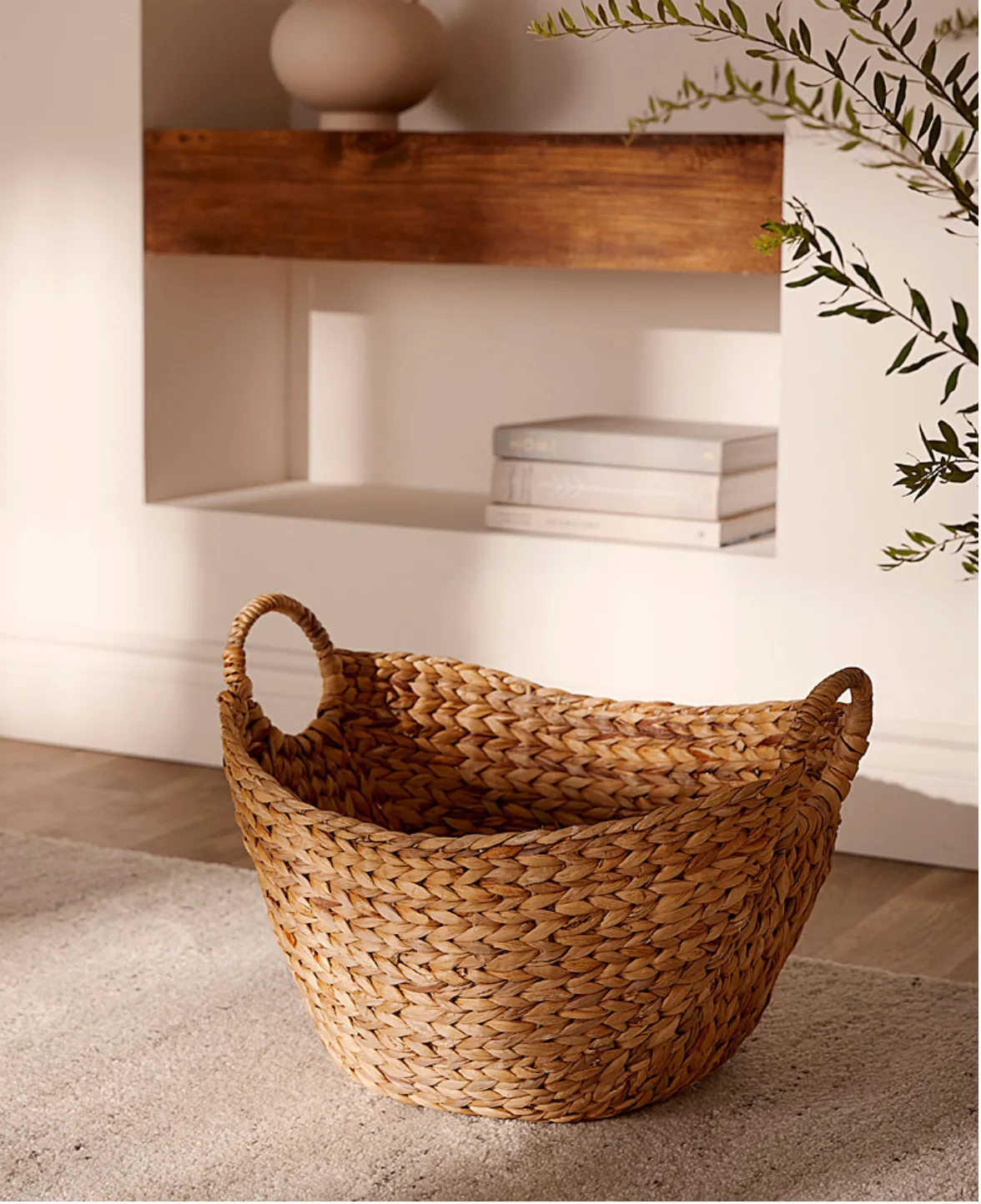 Large Braided Water Hyacinth Basket