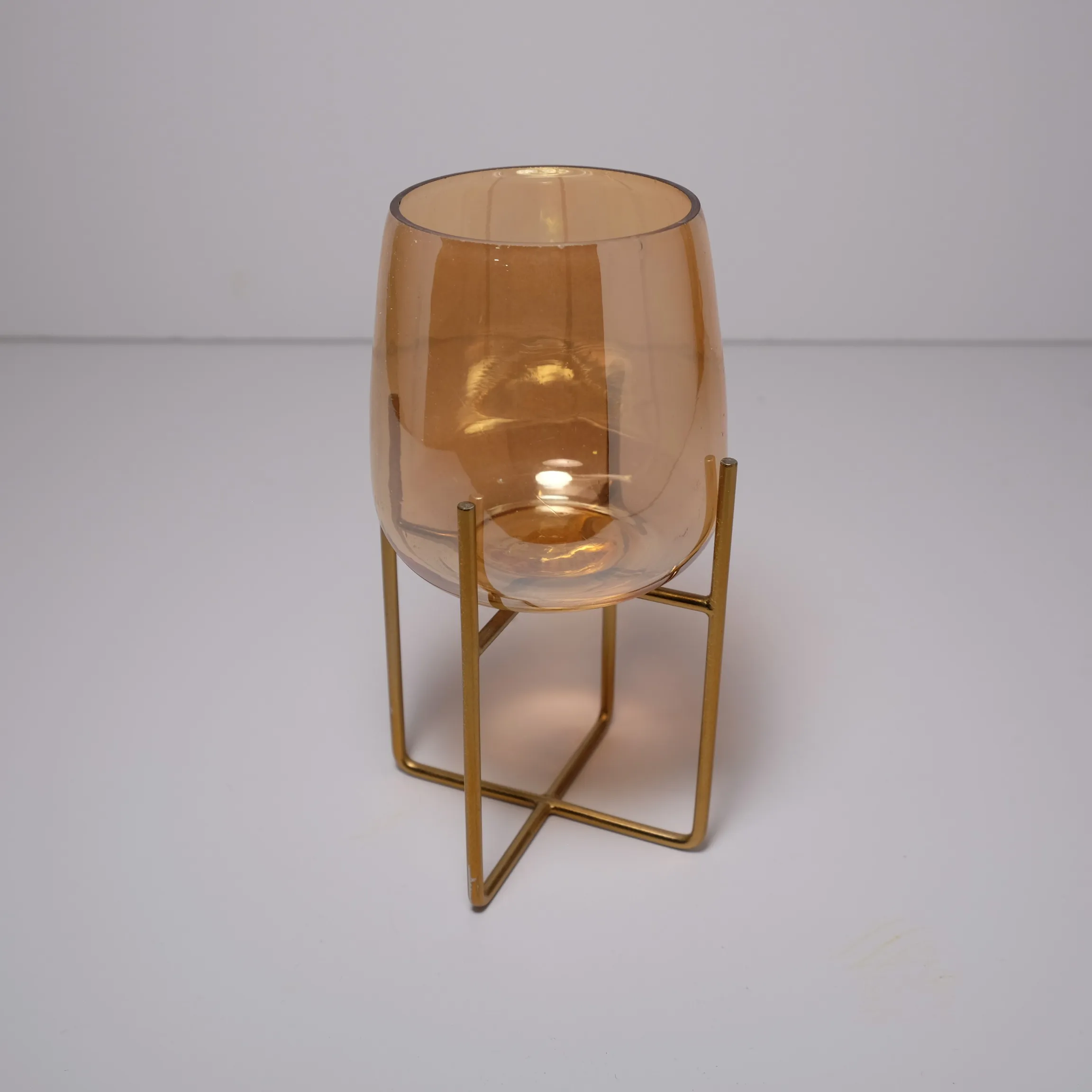 Candle Holder - ELTE - Chalice Amber Glass
