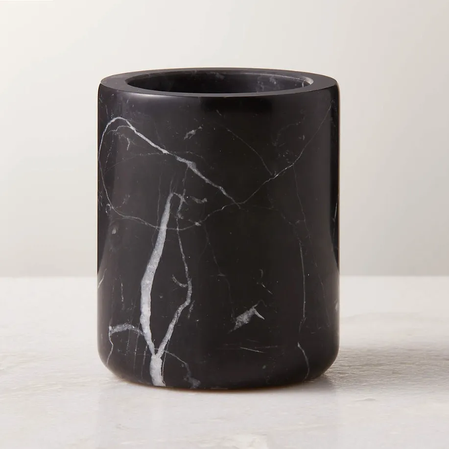 Black Marble Toothbrush Holder Crate&Barrel