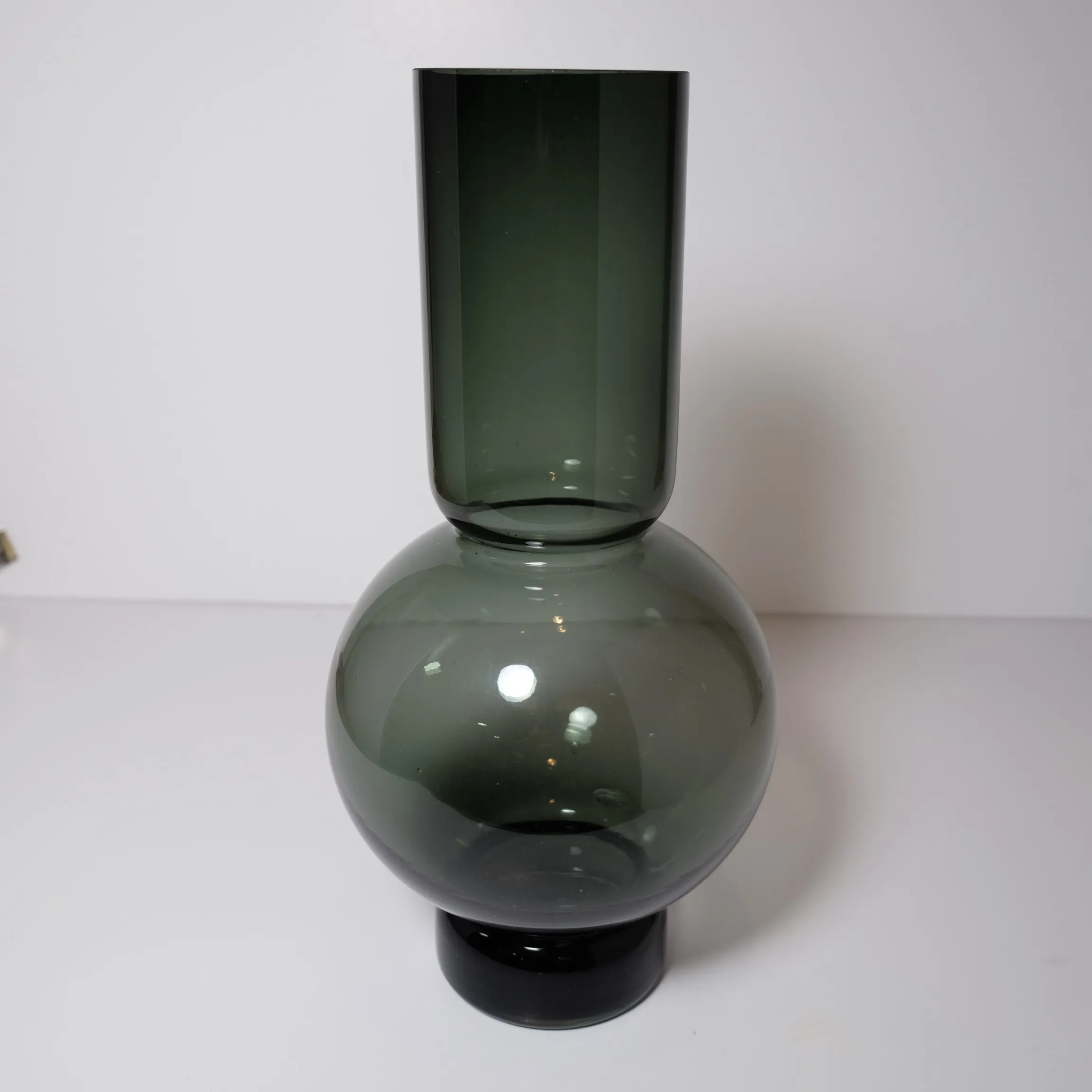 Vase - MCM - Bubble - Black Glass