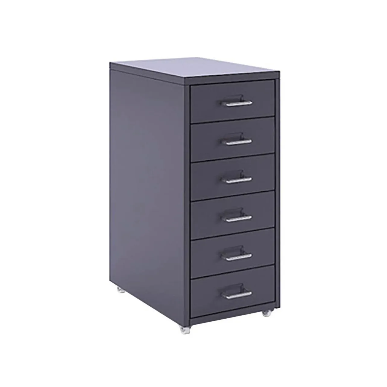 File Cabinet - 6 Drawers - Black Metal