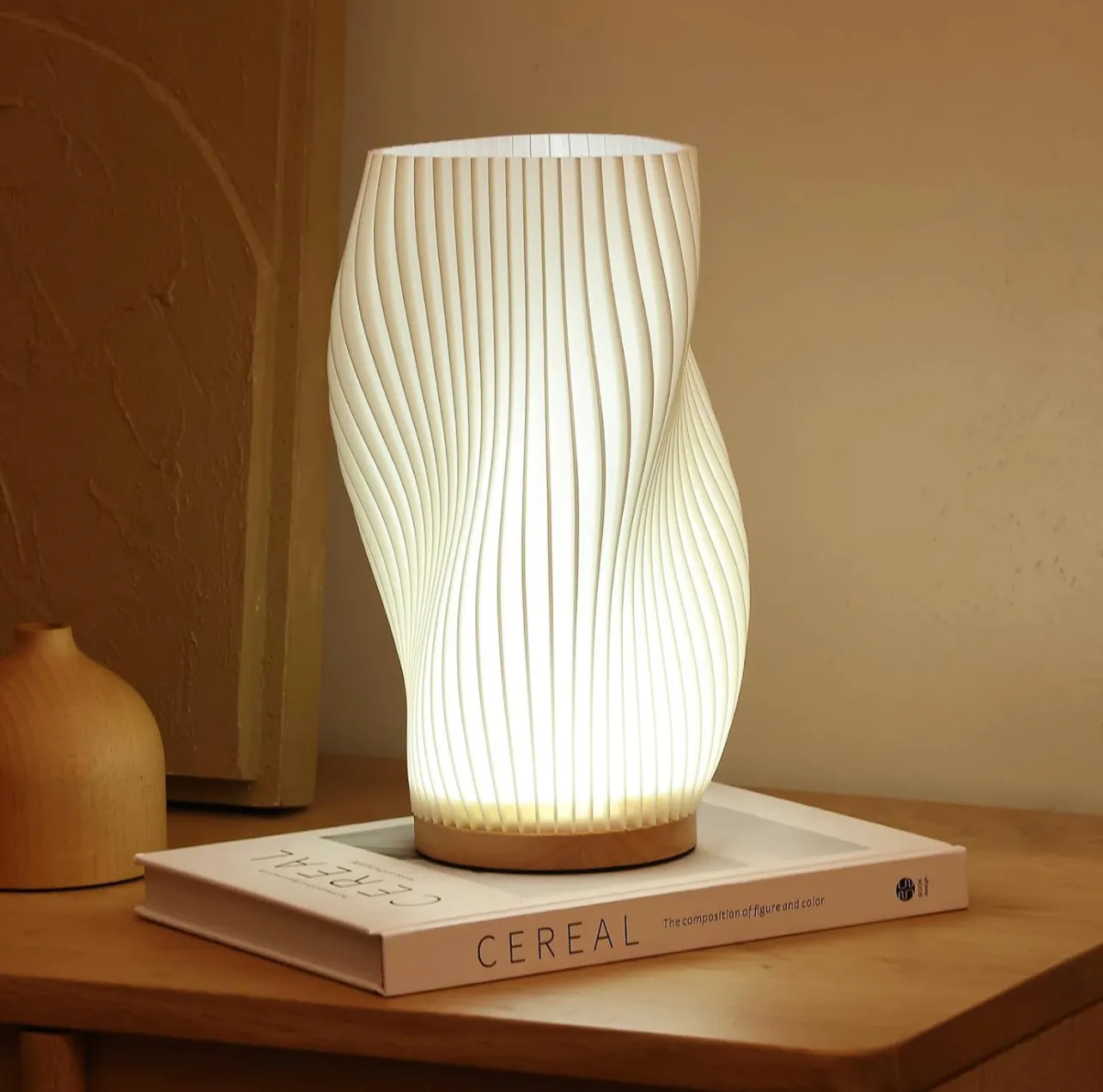 Bedside Lamp with Woodbase