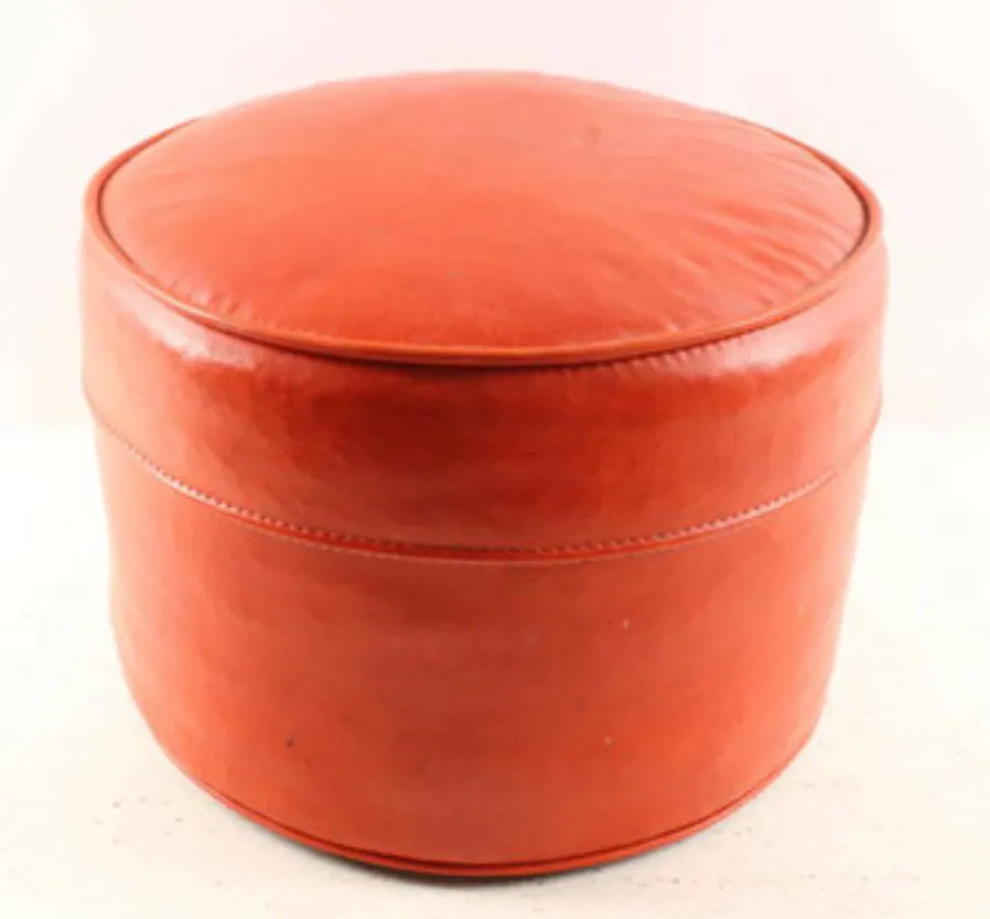 Vintage Orange Ottoman