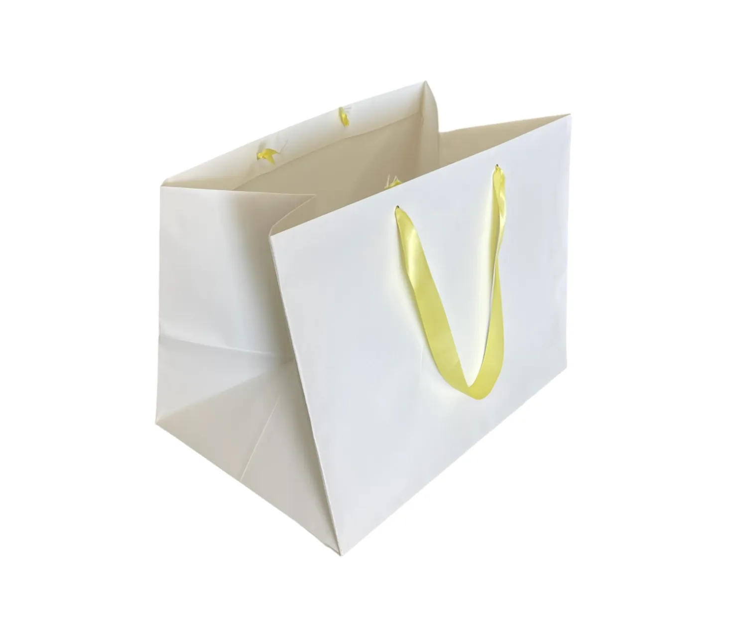 White Paper Bag w/ Yellow Ribbon S 16"x12"