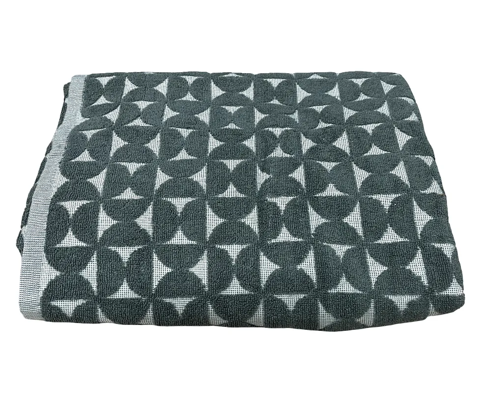 Bath Towel Green Pattern