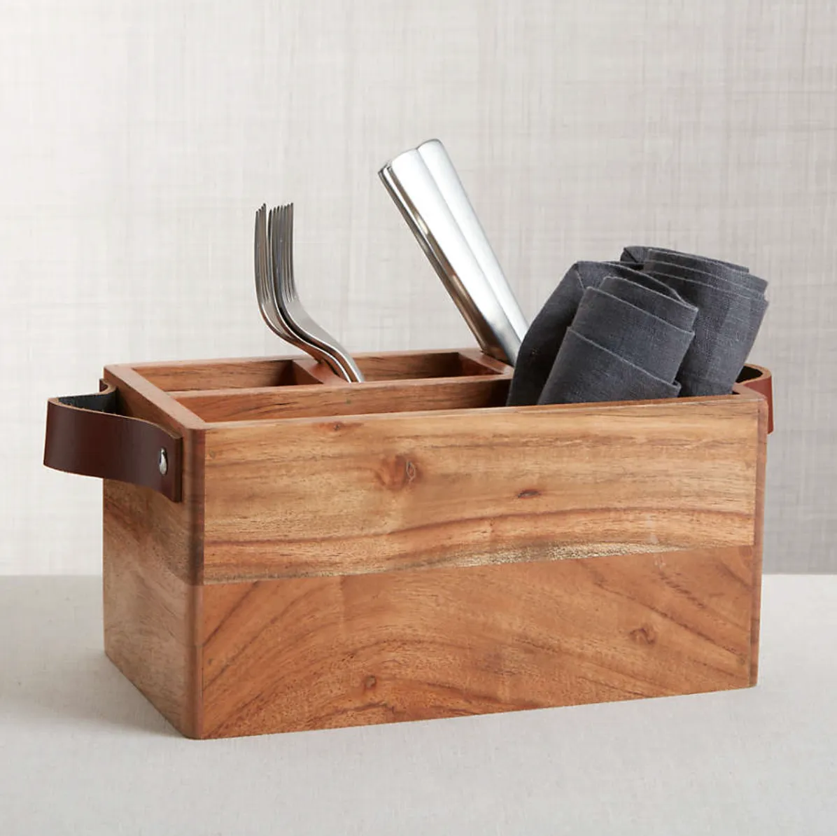 Multifunction Caddy with Leather Handles