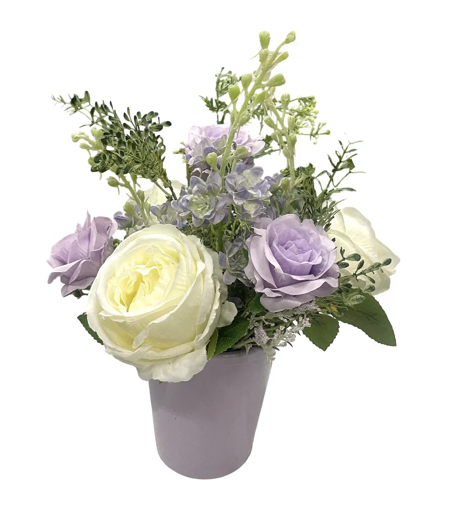 Medium Faux Bouquet in Lilac Pot