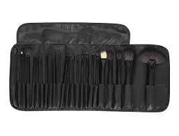 Make-up Brushes in Black Leather Case