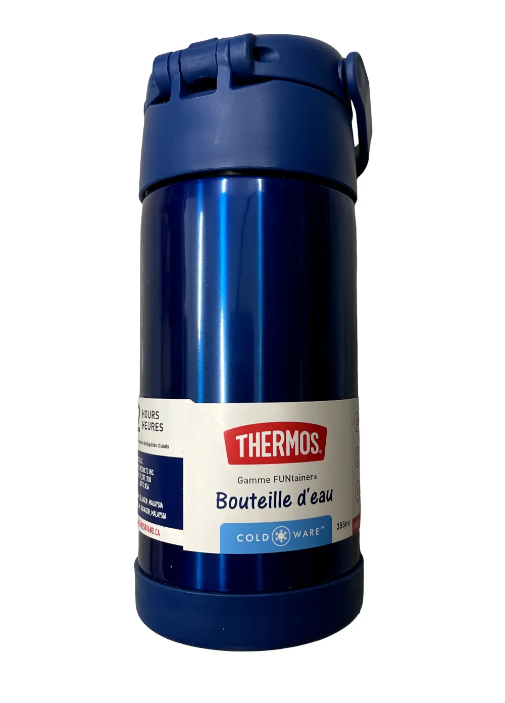 Plastic Water Bottle Thermo Blue 12oz