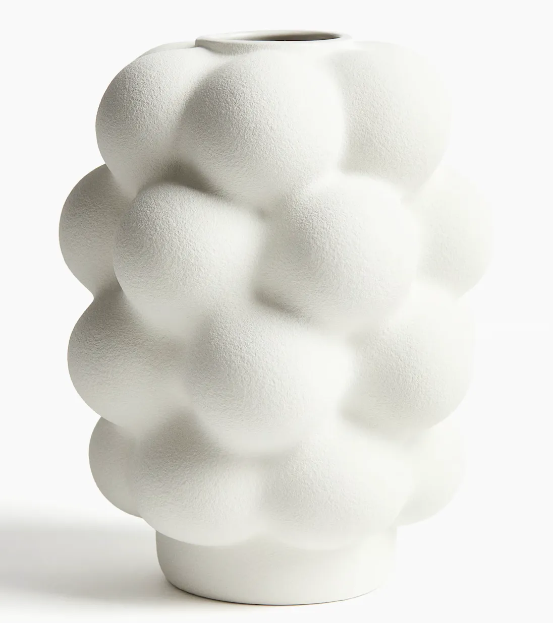 Vase - Ceramic large white bubbly