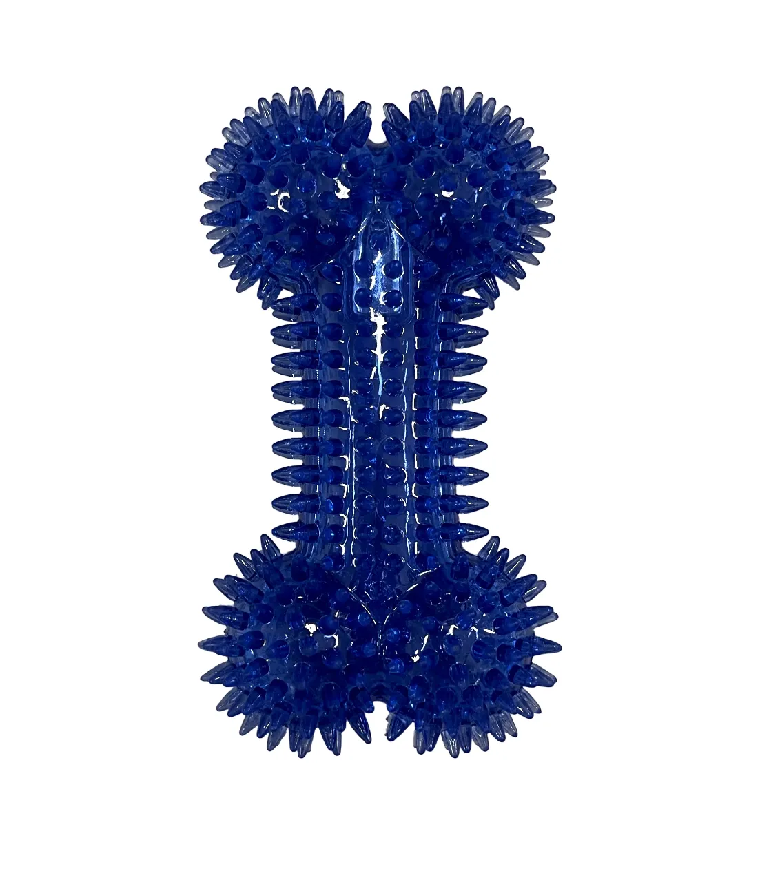 Dog Toy Chew Gum Bone w/ Spikes Blue